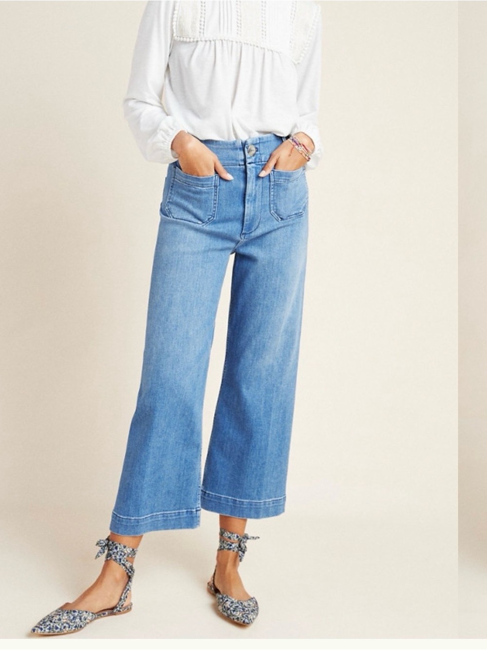 Pilcro High-Rise, Wide Leg Crop Jeans: The Skipper